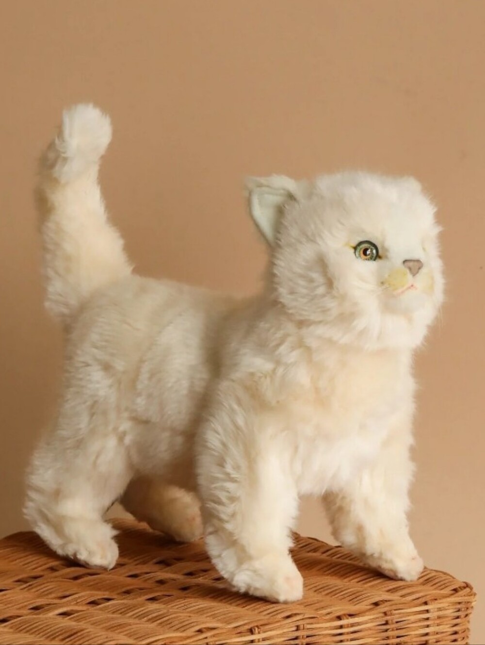 Hansa Creation Plush Cream Cat - Soft Faux Fur Cat Plush